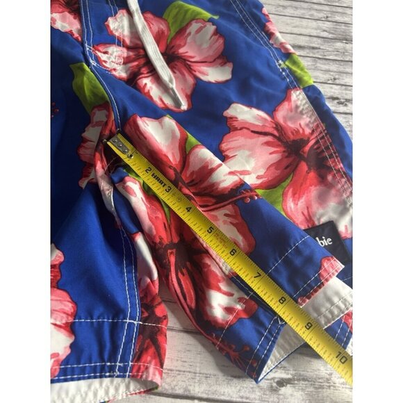 Abercrombie & Fitch Hibiscus Floral Print Mens Board Shorts Size Med Tropical - Picture 10 of 10
